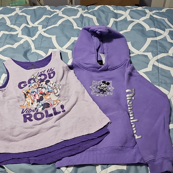 Disney Kids Purple Tank Top and Hoodie Set - Picture 1 of 7